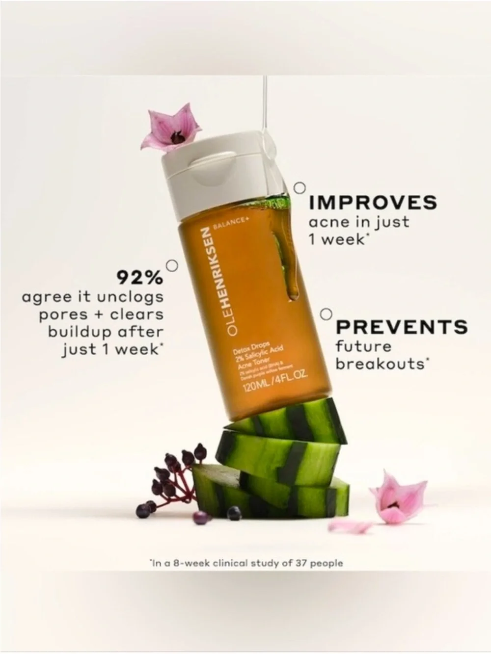 Ole Henriksen Balance+ Detox Drops Acne Toner - Green & White